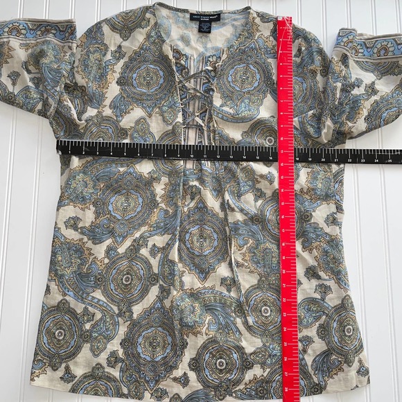 Saint Tropez Linen Blend Paisley Tunic Size 1x - Picture 8 of 8